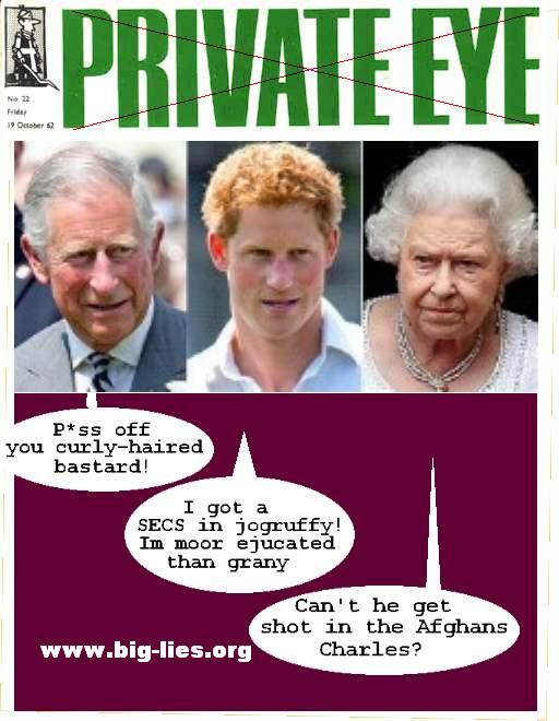 Satire on Private Eye Covers - monarchy bastardy stupidity